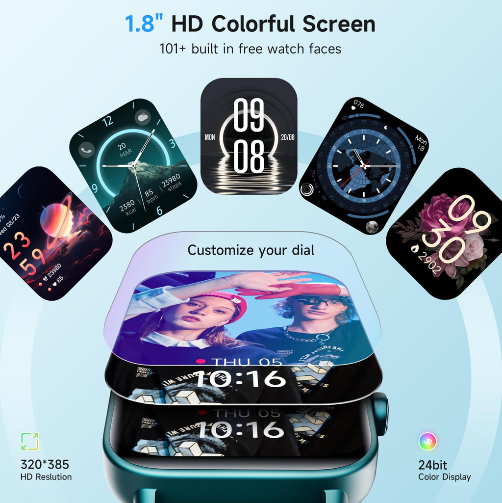 Smart Watch for Women Android & iPhone, Alexa Built-in, IP68 Waterproof Activity Fitness Tracker with Bluetooth Call (Answer/Make), 1.8" Smartwatch with Heart Rate/SpO2/Sleep Monitor, 100+ Sports Mode