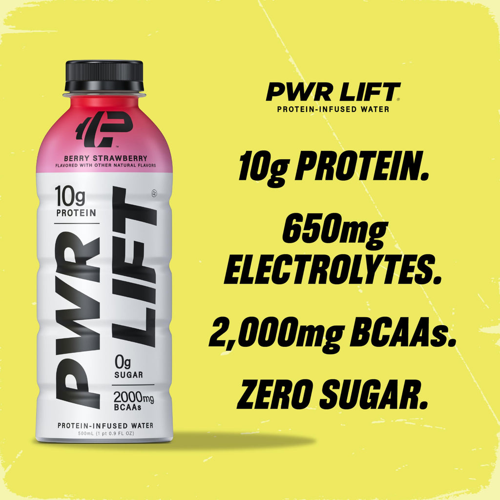 Whey Protein Water Sports Drink by PWR LIFT | Orange Mango | Keto, Vitamin B, Electrolytes, Zero Sugar, 10g of Protein | Post-Workout Energy Beverage | 16.9oz (Pack of 12)