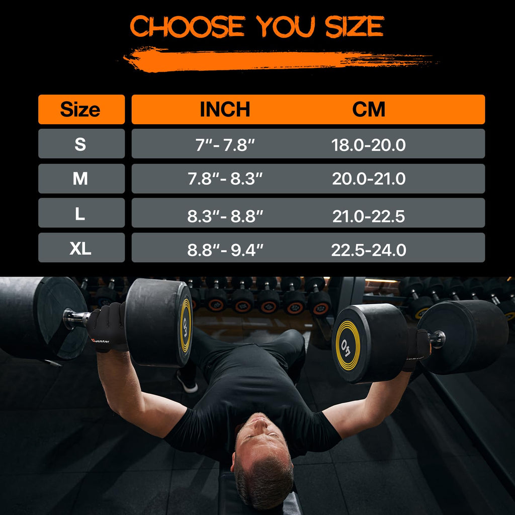 SueStar Workout Gloves, Heavy Duty Cowhide Padded Weight Lifting Gloves with Wrist Support, Full Palm Protection & Silicone Grips Gym for Weightlifting, Deadlifts, Exercise