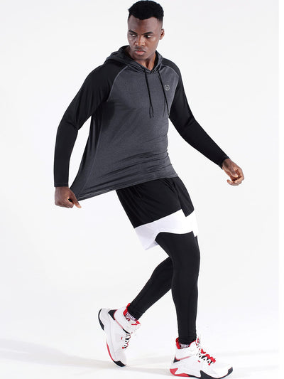 NELEUS Men's Dry Fit Athletic Shirt Workout Running Long Sleeve Shirts with Hoods