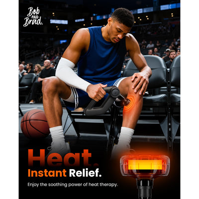 BOB AND BRAD D5 Pro Plus Massage Gun with Heat, FSA Eligible/HSA Eligible, 13mm Amplitude Deep Tissue Percussion Massage Gun with Max Power for Muscle Therapy, Professional Muscle Massager, Ideal Gift