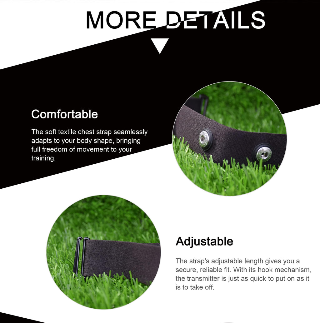 KYTO Heart Rate Monitor Chest Strap, ANT+/ Bluetooth, Compatible with iOS/Android APPs, Cycling/Yoga/Basketball/Running/Fitness Exercise/Boxing