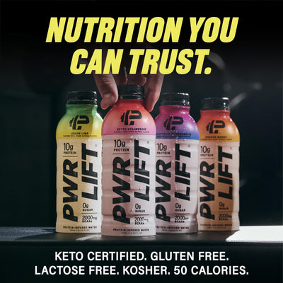 Whey Protein Water Sports Drink by PWR LIFT | Orange Mango | Keto, Vitamin B, Electrolytes, Zero Sugar, 10g of Protein | Post-Workout Energy Beverage | 16.9oz (Pack of 12)