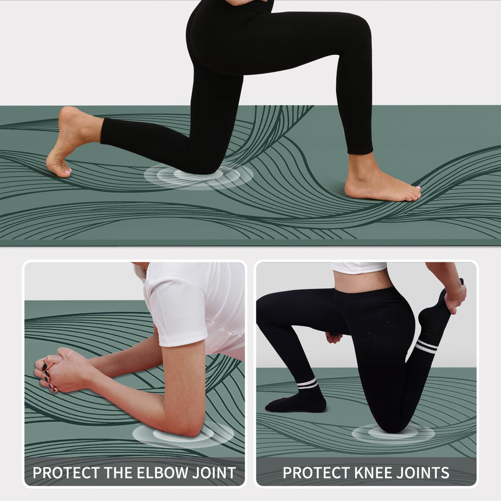 Large Yoga Mat-72’x36’x0.4’ Extra Width ＆ Thick,Comfortable,Non-Slip Exercise Mat-Works Great on All Floor for Stretching,Yoga Studio,Gym or Home Workouts