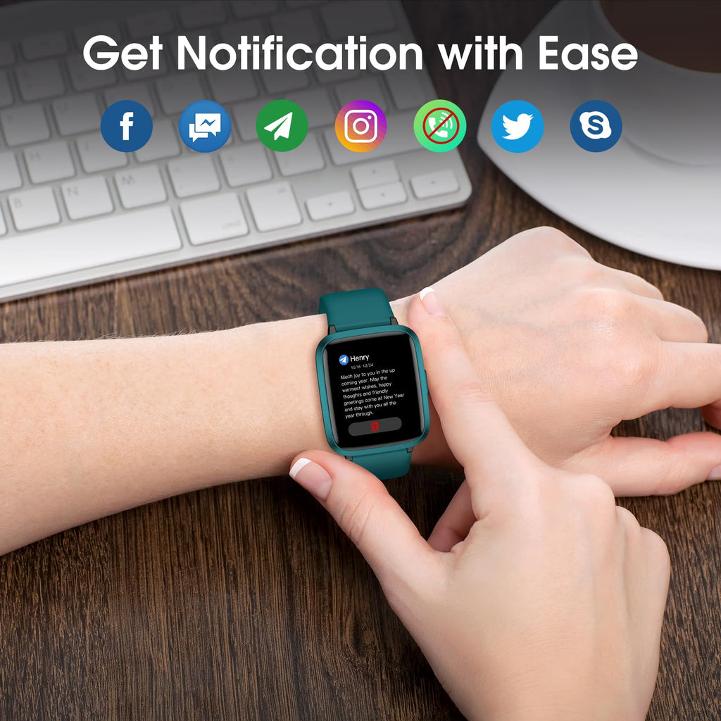 Smart Watch, Fitness Tracker with Heart Rate Monitor, Blood Oxygen, Sleep Tracker, 41mm Touchscreen Smartwatch for Android iOS Swimming Waterproof Pedometer Step Calories Tracker for Women Men