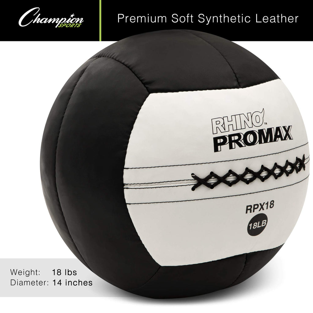 Champion Sports Rhino Slam Ball, 4-30 lb. Non-Slip Grip, Weightlifting, Crossfit, Home Gym, Fitness, 14" Diameter Balls, Optional Storage Rack/Tree Sold Separately