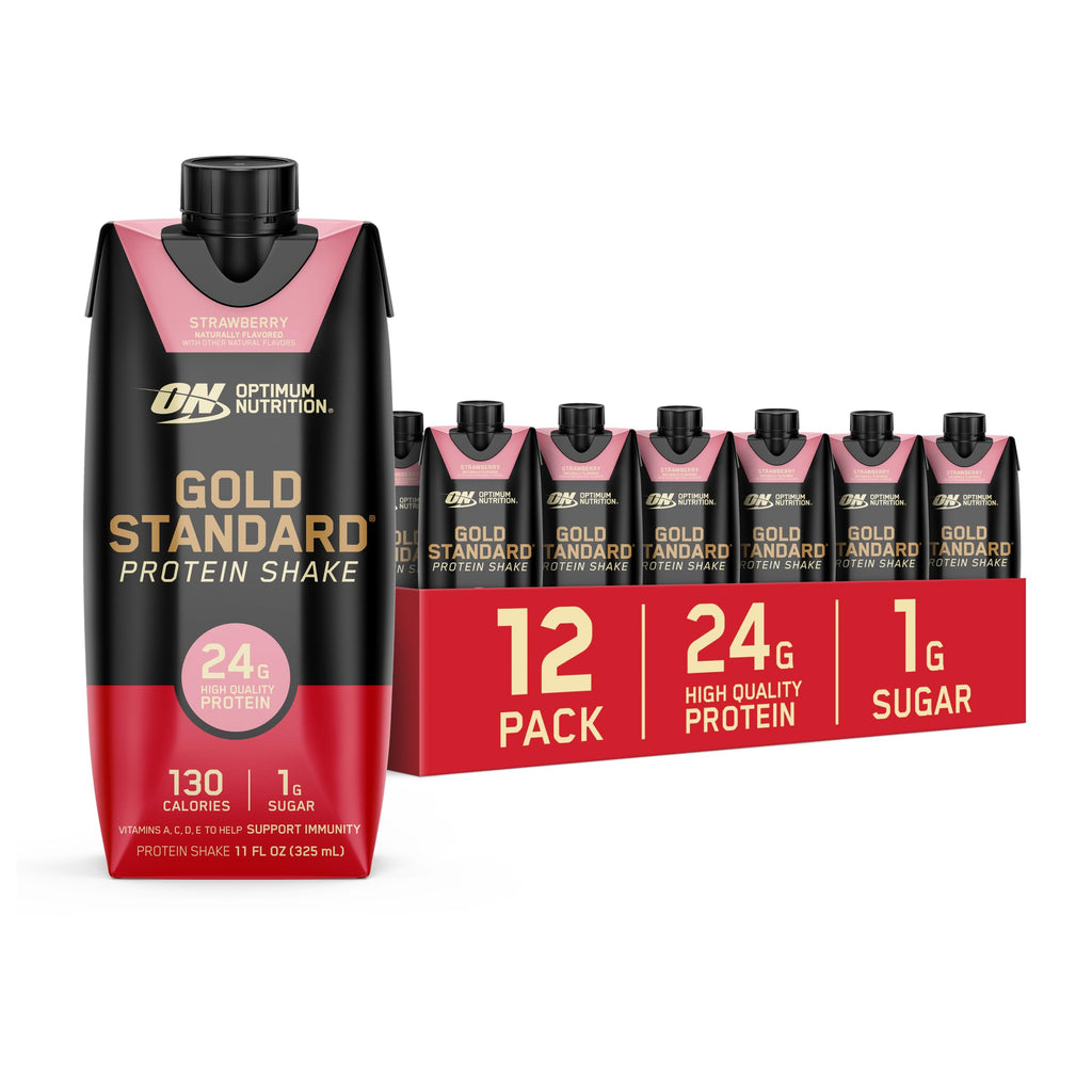 Optimum Nutrition Gold Standard Protein Shake, 24g Protein, Ready to Drink Protein Drinks, Chocolate, 11 Fl Oz, 12 Count (Pack of 1) (Packaging May Vary)