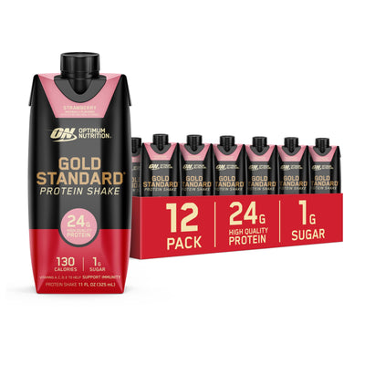 Optimum Nutrition Gold Standard Protein Shake, 24g Protein, Ready to Drink Protein Drinks, Chocolate, 11 Fl Oz, 12 Count (Pack of 1) (Packaging May Vary)