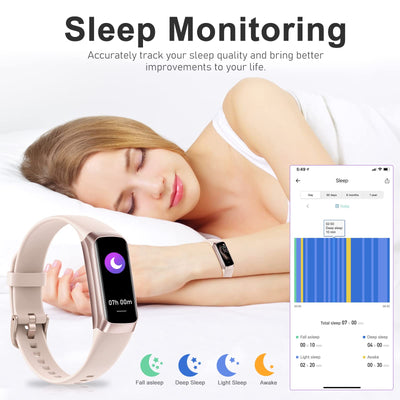 Fitness Tracker with 24/7 Heart Rate, Blood Oxygen Blood Pressure Sleep Monitor, Activity Trackers 5 ATM Waterproof,Step Calorie Counter Pedometer Health Smart Watch for Women Men Bordeaux