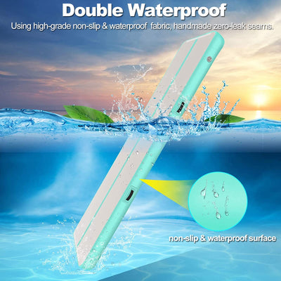 13ft/16ft/20ft Inflatable Air Gymnastics Mat Training Mats 4.3ft Widening 4 inches Thickness Gymnastics Tracks with Electric Air Pump for Home Use/Training/Cheerleading/Yoga/Water