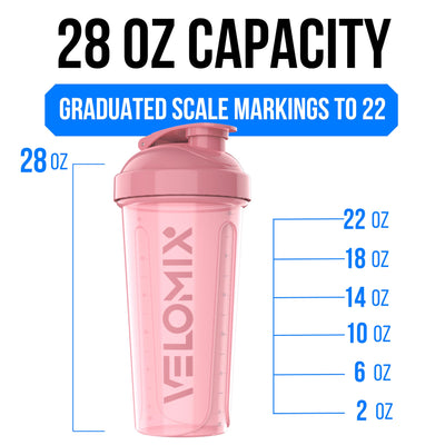 VELOMIX -6 PACK- 28 oz Protein Shaker Bottle for Protein Mixes - 6x Wire Whisk | Leak Proof Shaker Cups for Protein Shakes | Protein Shaker Bottle Pack | Protein Shake Cup (Earth Tones Collection)