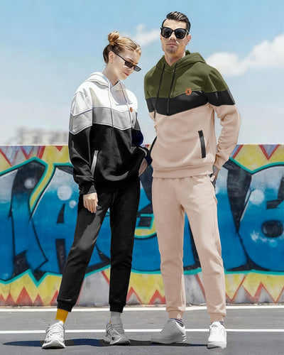 Mens Hoodie Tracksuit Set 2 Pieces Athletic Fleece Hooded Sweatsuit Casual Outfit Sweatshirt and Joggers Set