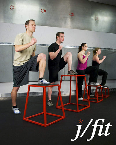 JFIT Plyometric Boxes - Made in Taiwan NO Assembly Required Single - Height Box Set and Adjustable Box Options Plyometric Platform and Jumping Agility Box for Training Conditioning Strength Training
