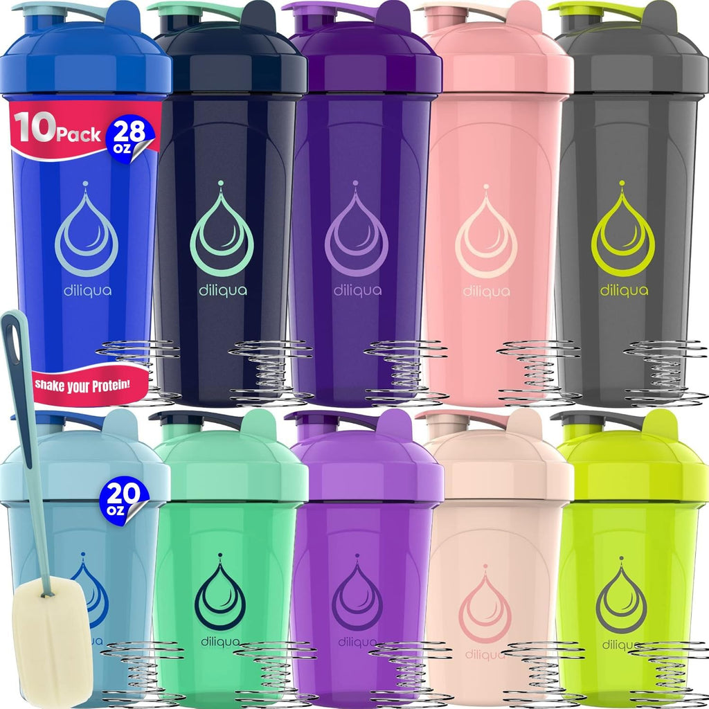 2 PACK, 28 oz & 20 oz Shaker Bottles with Powerful Wire Whisks for Protein Mixes | Leakproof Blender Shaker Bottle Pack | BPA-Free & Dishwasher Safe | Shaker Bottle | Shaker Cups for shakes