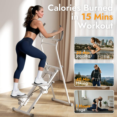 MACYO Stair Stepper for Home Workout - Full-Size Foot Pedals with Tablet Holder, Foldable Stepping Climbers, Easy Assembly, Compact Design for Cardio & Leg Training