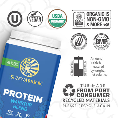 Organic Plant Based Protein Powder | Vegan Organic Protein Powder Vanilla Flavored with BCAA Amino Acids & Hemp Seed Pea Blend | Non-GMO Soy Dairy Filler & Gluten Free (Vanilla, 32 Servings)