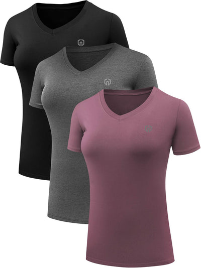 NELEUS Women's 3 Pack Compression Workout Athletic Shirt
