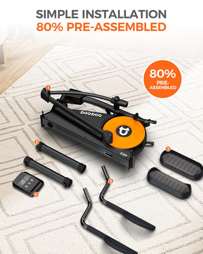 pooboo Elliptical Machine, Elliptical Exercise Machine with 16-Level Resistance&Hyper-Quiet Magnetic Driving System, Elliptical Machine for Home with LCD Monitor&15.5IN Stride, 350LBS Weight Capacity