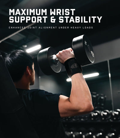 Gymreapers Weightlifting Wrist Wraps (IPF Approved) 18" Professional Quality Wrist Support with Heavy Duty Thumb Loop - Best Wrap for Powerlifting Competition, Strength Training, Bodybuilding