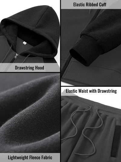 Men's Tracksuit 2 Pieces Set Zip Up Hoodie Sweatsuits Athletic Jogging Suit Set Casual Outfit with Pockets