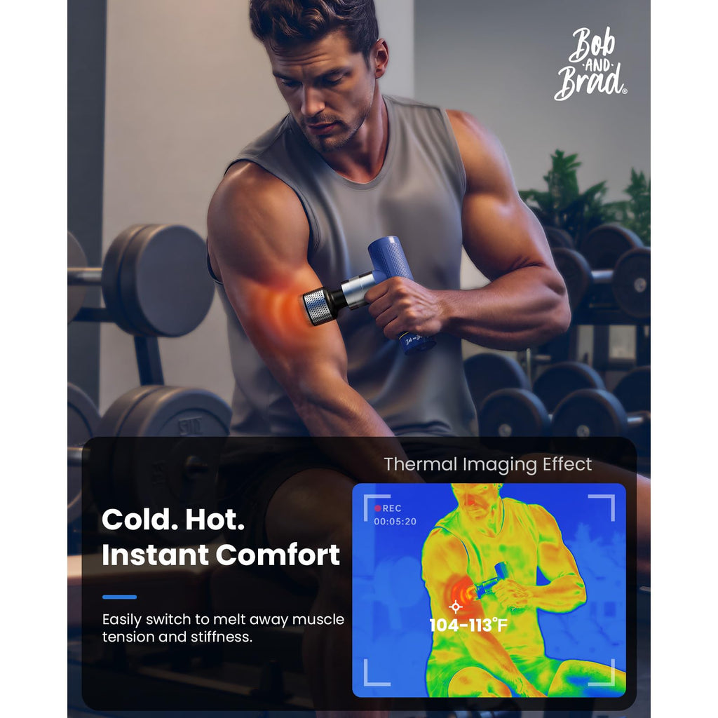 BOB AND BRAD A7 Pro Massage Gun with Heat and Cold Therapy, FSA Eligible/HSA Eligible, 11mm Amplitude Mini Massage Gun Deep Tissue Portable, Professional Muscle Massager for Pain Relief, Ideal Gift