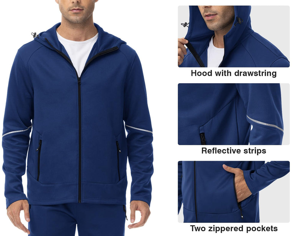 Rdruko Men's Track Sweat Suits 2 Piece Set Sweatsuits Tracksuits Jogging Workout Gym Athletic Suits with Hood