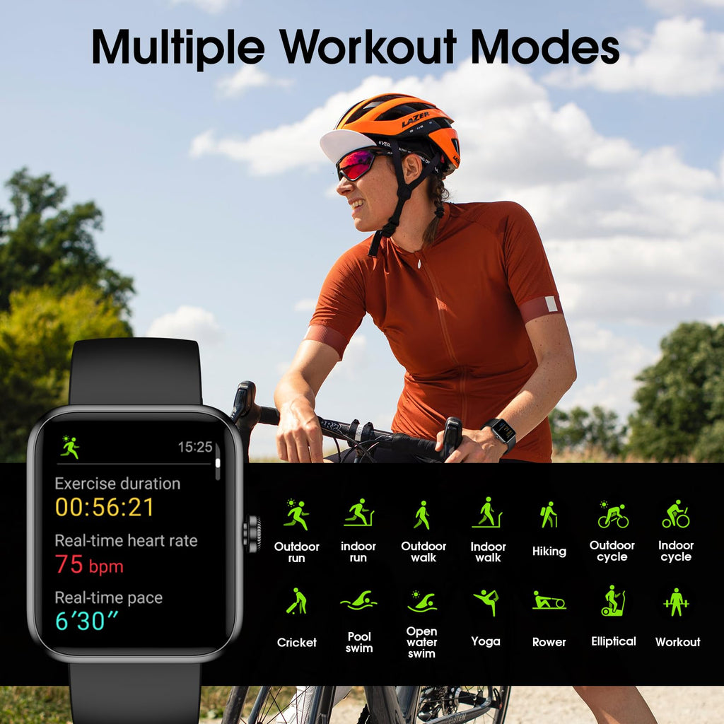 Smart Watch, Fitness Tracker with Heart Rate Monitor, Blood Oxygen, Sleep Tracker, 41mm Touchscreen Smartwatch for Android iOS Swimming Waterproof Pedometer Step Calories Tracker for Women Men