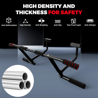 ONETWOFIT Pull Up Bar for Doorway, 440 lbs Heavy Duty Upper Body Fitness Workout Bar for Home Gym Exercise, Multi-Grip Strength Wall Mounted Door Frame Chin-Up Bar for Almost All Doors