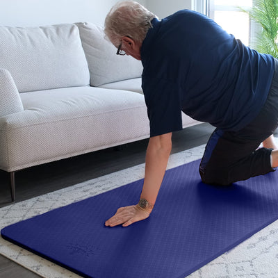 Hatha Yoga 4/5 inch TPE Yoga Mat Fitness & Exercise Mats Large Size 72"L x 32"W Non-Slip Anti-Tear For Women Men