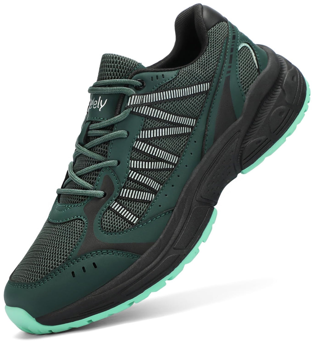 Kricely Men's Trail Running Shoes Non Slip Hiking Shoes Tennis Shoes Fashion Sneakers Workout Footwear