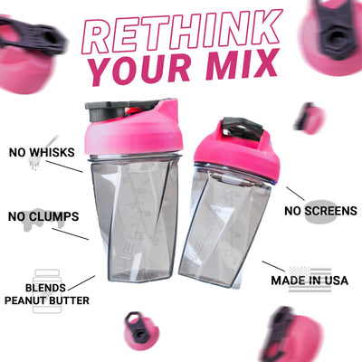 HELIMIX 2.0 Vortex Blender Shaker Bottle Holds upto 28oz | No Blending Ball or Whisk | USA Made | Portable Pre Workout Whey Protein Drink Shaker Cup | Mixes Cocktails Smoothies Shakes | Top Rack Safe