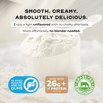 Muscle Feast Grass-Fed Whey Protein Isolate, All Natural Hormone Free Pasture Raised, Whey Isolate Protein Powder for Men and Women, Clean, Non-GMO & Gluten-Free, Isolate Protein - Unflavored, 5lb