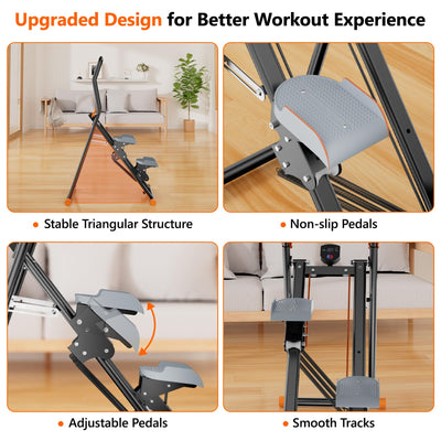 Stair Stepper for Home, Upgraded Vertical Climber Machine for Full-Body Workout, Compact Folding Cardio Exercise Climber, Resistance Adjustable Handlebar & Pedals