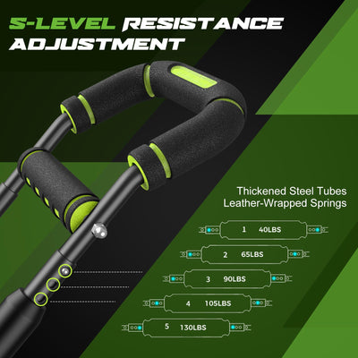 Twister Arm Trainer for Men, Chest Workout Equipment 5-Level Adjustable (40-130lb) with Ergonomic 27° Targets Biceps/Clip/Thigh, Portable Exerciser for Home Gym Travel Fitness