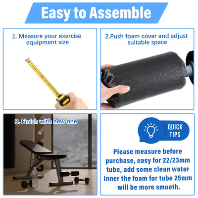 4 Pcs Foam Foot Pads Foam Roller Pad Replacement for Weight Bench Inversion Table and Gym Exercise Equipments(7 x 3.5 x 0.8 Inches)