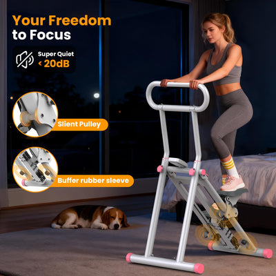 HXD-ERGO Stair Stepper, Upgrade 6-Level Resistance Stair Master with Adjustable Handlebar, Folding Stair Climber Workout Machine