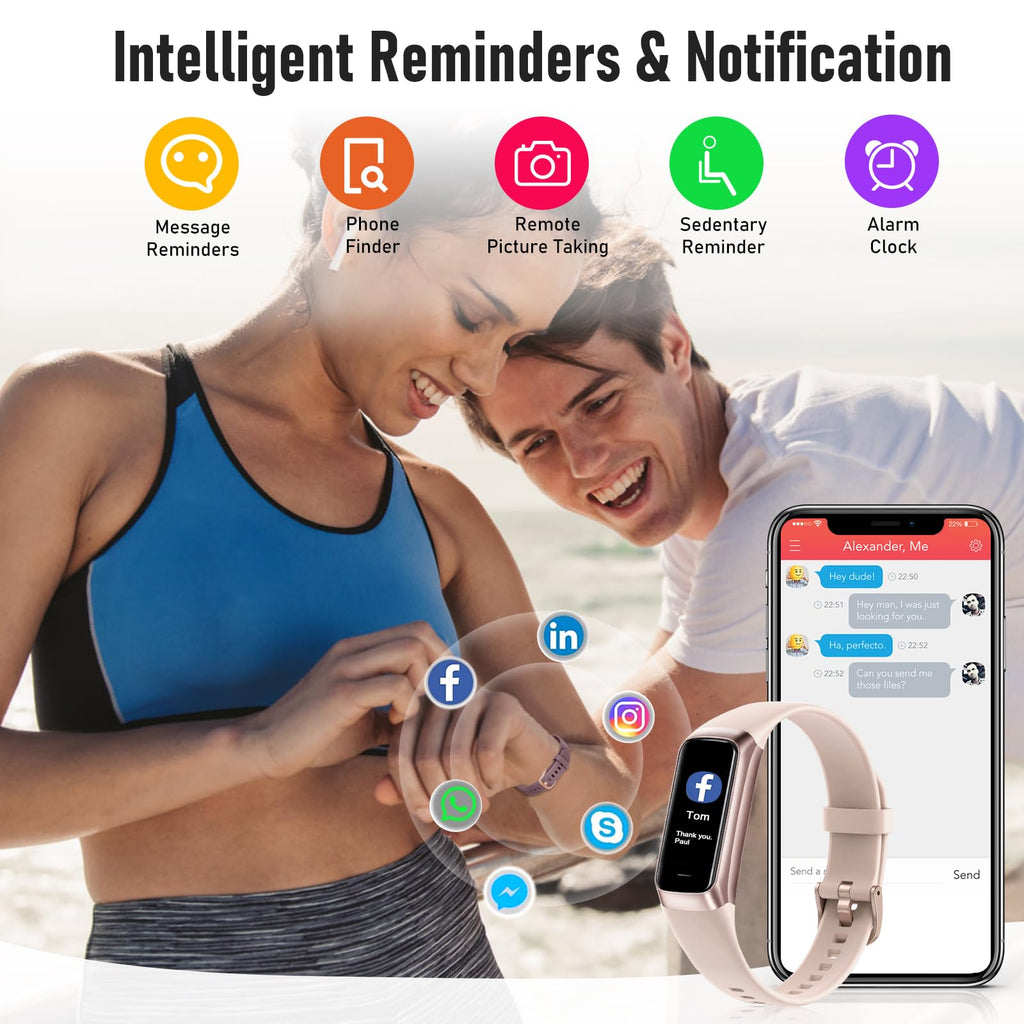Fitness Tracker with 24/7 Heart Rate, Blood Oxygen Blood Pressure Sleep Monitor, Activity Trackers 5 ATM Waterproof,Step Calorie Counter Pedometer Health Smart Watch for Women Men Bordeaux