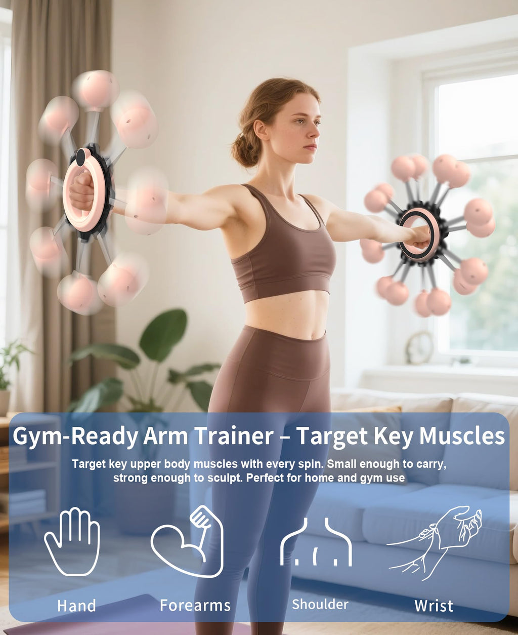 Arm Workout for Men and Women, 360° Hand-Crank Forearm Trainer, Chest Trainer,Shoulders and Arm Muscle Training Fitness Equipment, Home Workout Equipment and Gym Workouts