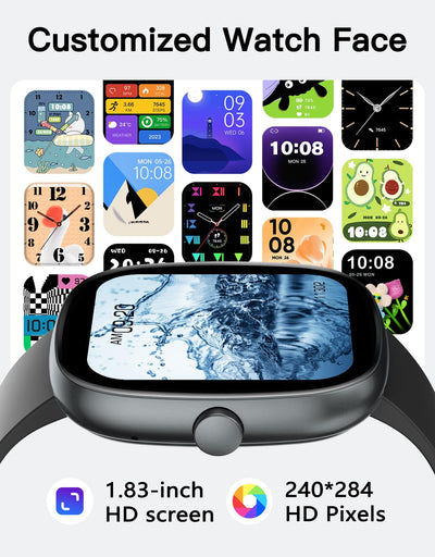 Fitness Tracker 2025 Ver. (Answer/Make Calls), 1.85" Smart Watch Fitness Watches for Women Men with 24/7 Heart Rate Blood Oxygen Monitor Sleep Tracker 100+ Sport Modes IP68 Waterproof (Pink)