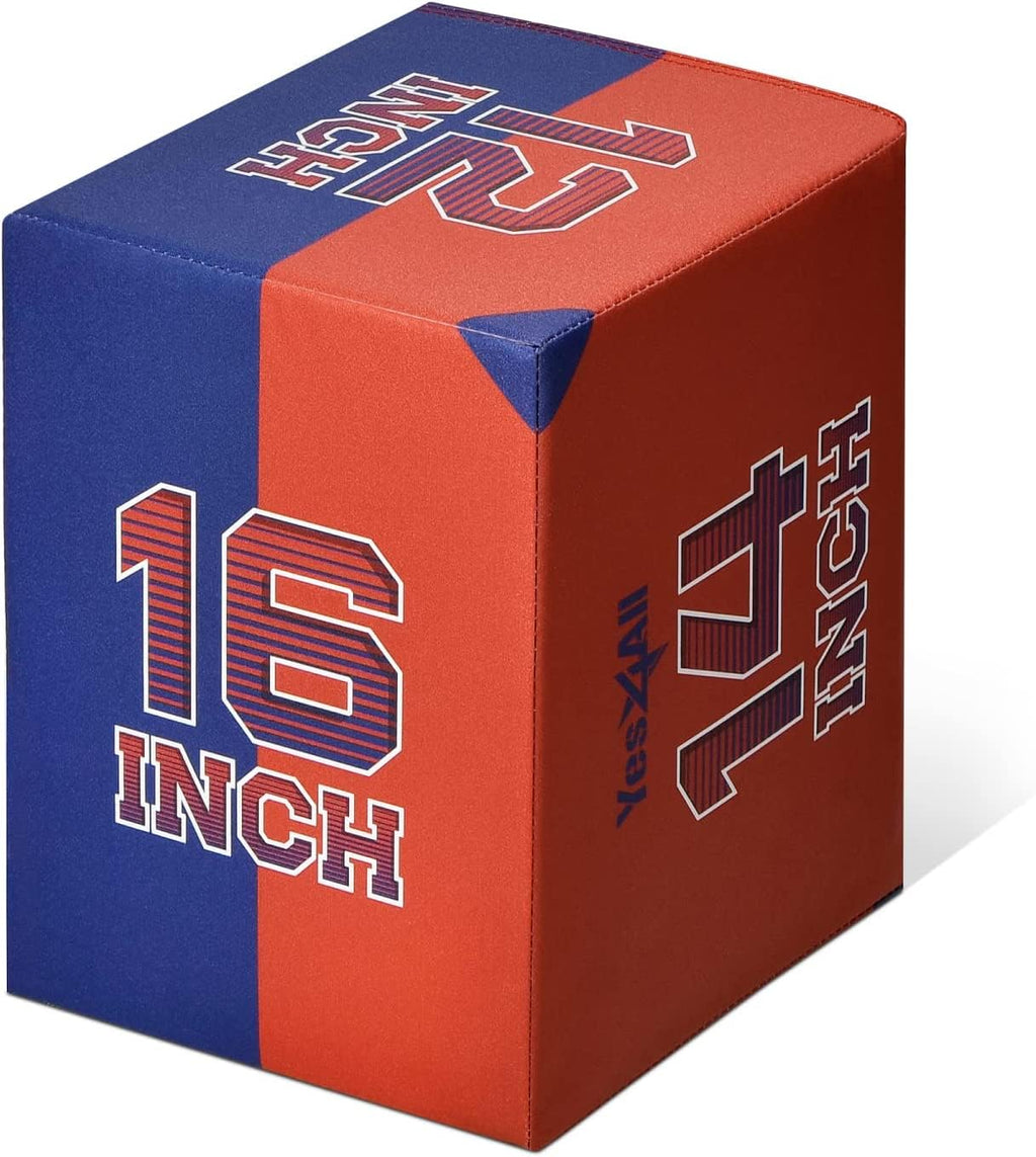 Yes4All 3-in-1 Soft-Padded Plyo Box With Wooden Core, Non-Slip Multi-Use Cushioned Plyometric Jump Box with Vinyl Cover for Jumping, Conditioning, Strength Training