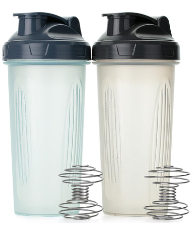 Mr. Pen- Shaker Bottles for Protein Mixes, 28 oz, 2 Pack, Light Blue & Red, Protein Shaker Bottle with Wire Whisk Ball, Blender Bottle