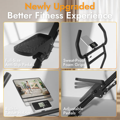 MACYO Stair Stepper for Home Workout - Full-Size Foot Pedals with Tablet Holder, Foldable Stepping Climbers, Easy Assembly, Compact Design for Cardio & Leg Training