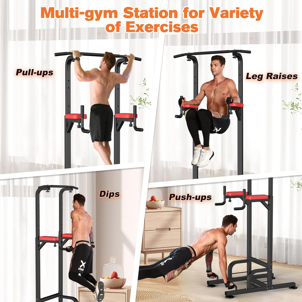RELIFE REBUILD YOUR LIFE Power Tower Pull Up Bar Station Workout Dip Station for Home Gym Strength Training Fitness Equipment