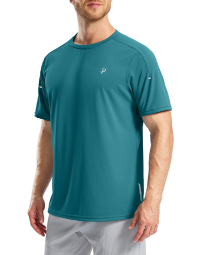 Pudolla Men's Workout Running T-Shirts Lightweight Quick Dry Athletic Gym Shirts for Men Short Sleeve Sport Tee Tops