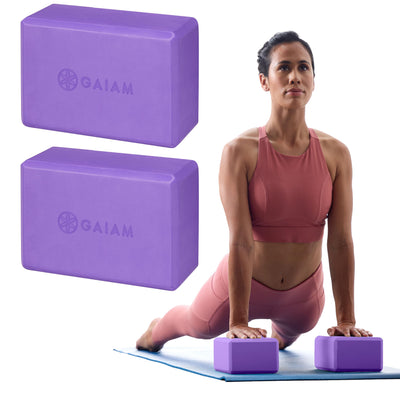 Gaiam Yoga Block - Supportive Latex-Free Eva Foam - Soft Non-Slip Surface with Beveled Edges for Yoga, Pilates, Meditation - Yoga Accessories for Stability, Balance, Deepen Stretches