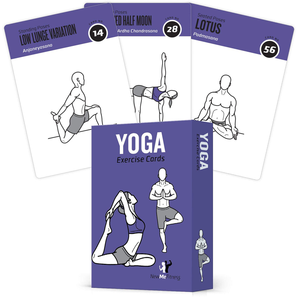 NewMe Fitness Stretching Workout Cards, Instructional Fitness Deck for Women & Men, Beginner Fitness Guide to Training Exercises at Home or Gym