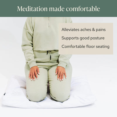 Mindful & Modern Zabuton Meditation Mat - Cotton Filled Yoga and Meditation Pad - Zabuton Meditation Cushion for Kneeling and Sitting Support - Large Rectangular Sitting Floor Pillow for Bench or Zafu