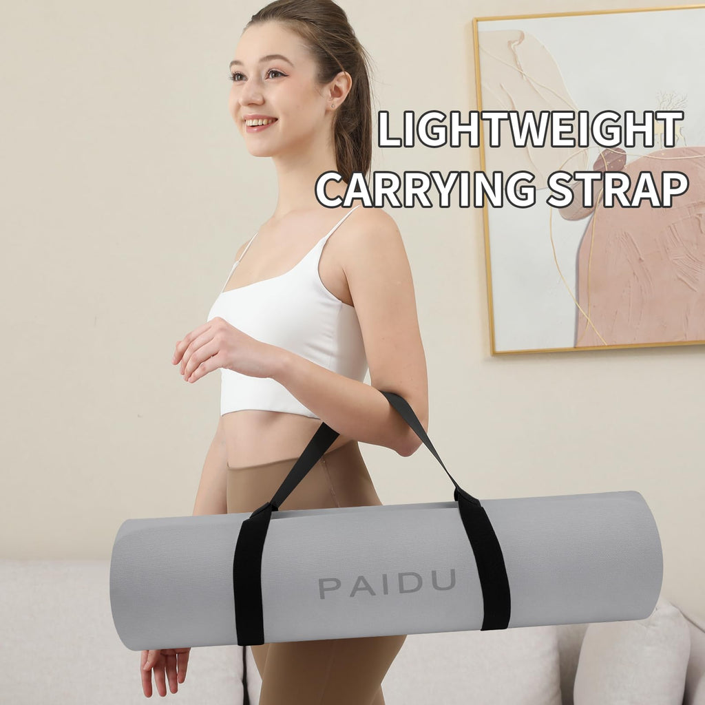 Yoga Mat Non Slip Anti-tear,extra thick-2/5 inch（10MM）High Resiliency Professional POE Yoga Mats for Women Men Kids,72"x24"inch,Workout, Yoga, Pilates and Floor Exercise, with Carrier Strap