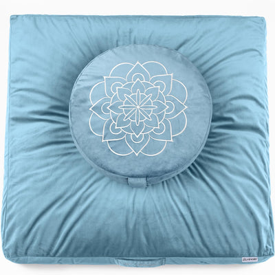 Hihealer Meditation Cushion, Traditional Tibetan Meditation Pillow Velvet Cover - Large Floor Cushion Seating for Adults - Yoga Buckwheat Bolster for Women、Moms