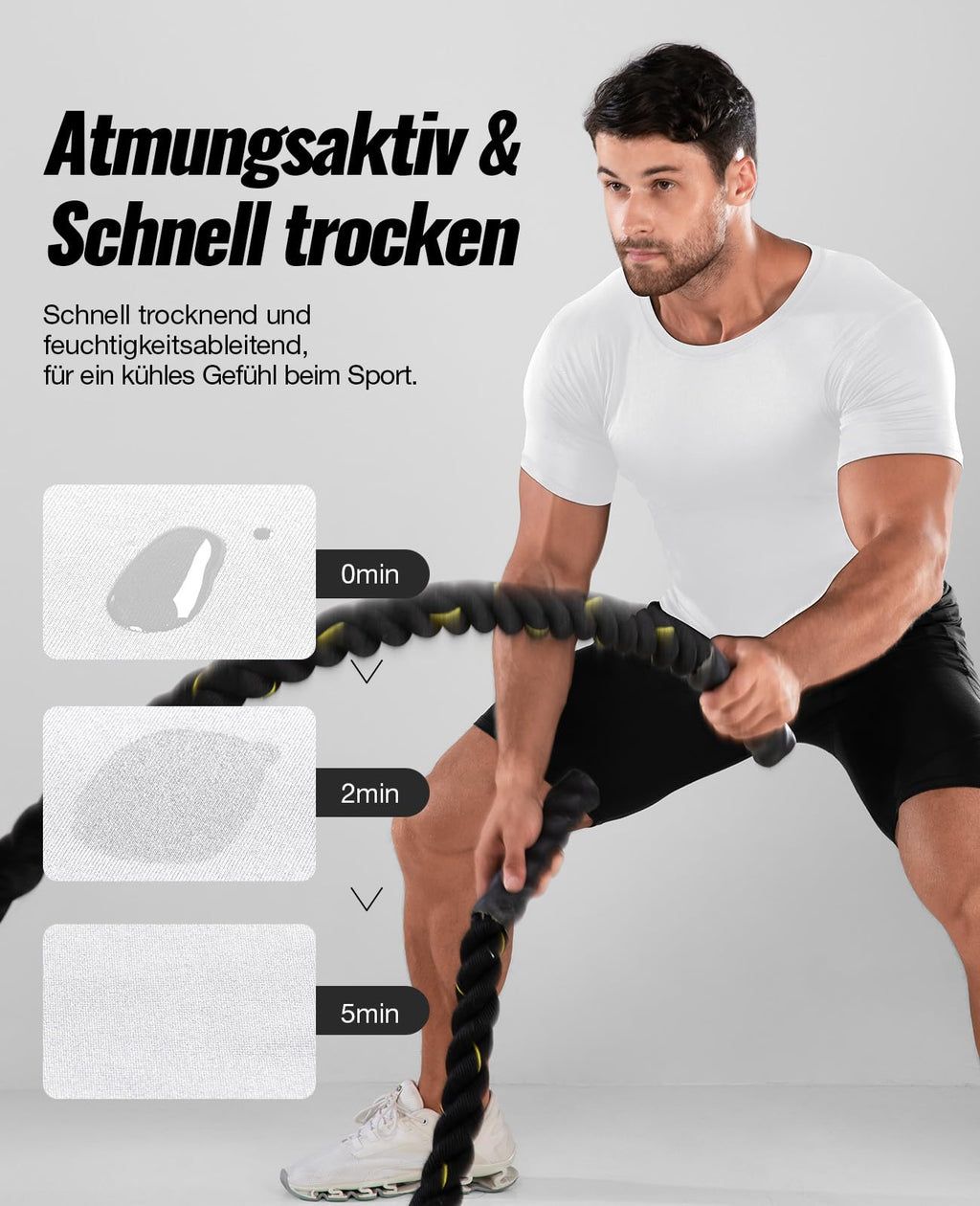 Niksa Men's Compression Shirts 1/2/4 Pack, Workout Gym Shirt Short Sleeve, Moisture Wicking Active Fit Base Layer T-Shirt